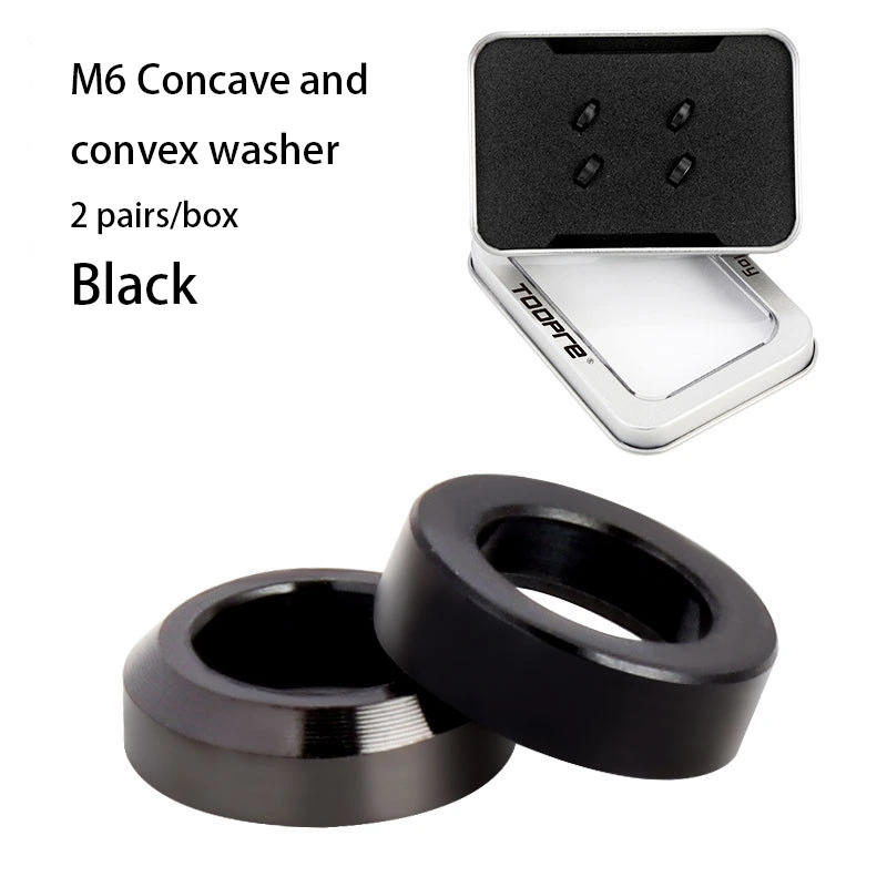 TOOPRE Mountain Bike M6 Titanium Alloy Concave-Convex Washer Disc Brake Caliper XT Disc Brake Fixed XTR Screw Washer