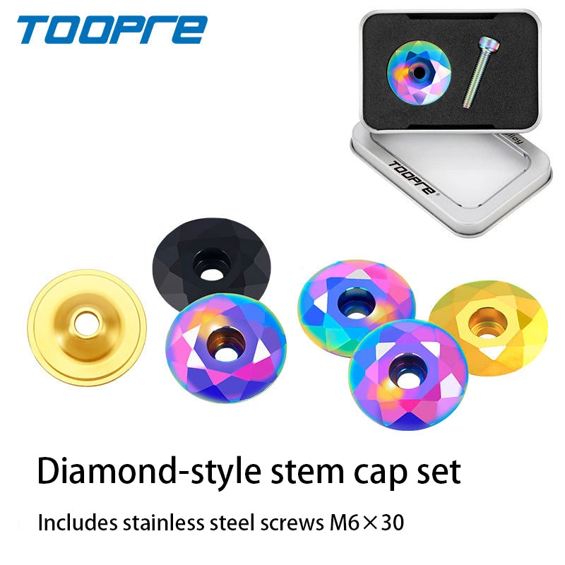 TOOPRE Mountain Bike Handlebar Stem Cap Road Bike Headset Cap Screw Handlebar Cap Personalized Modification Accessories