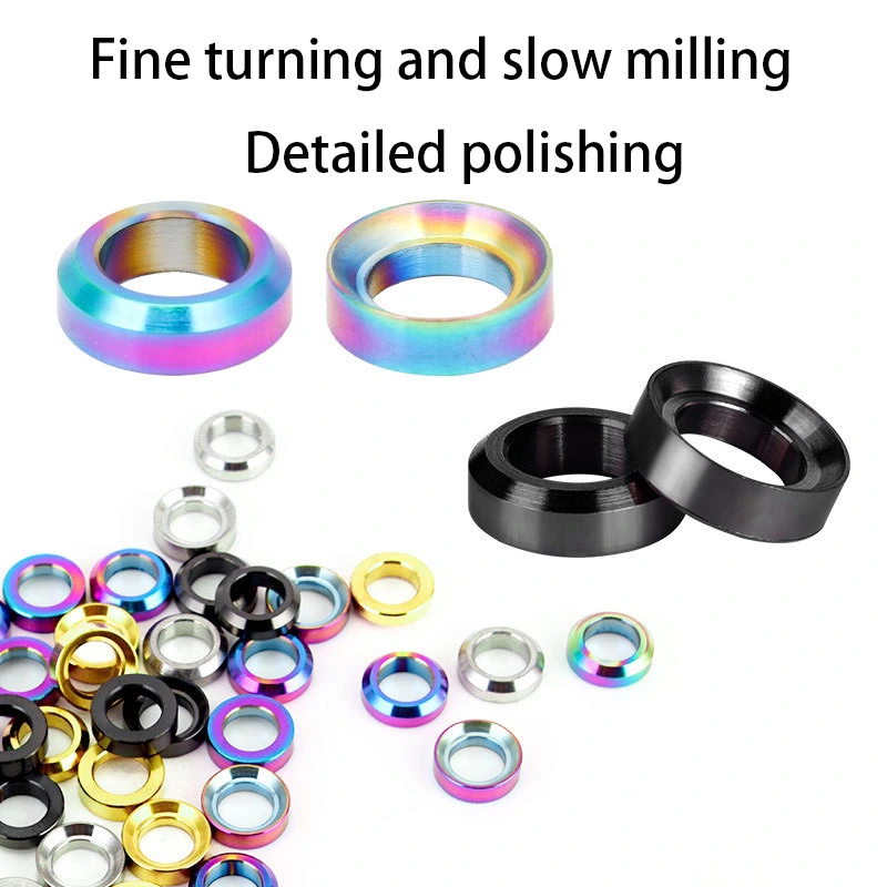 TOOPRE Mountain Bike M6 Titanium Alloy Concave-Convex Washer Disc Brake Caliper XT Disc Brake Fixed XTR Screw Washer