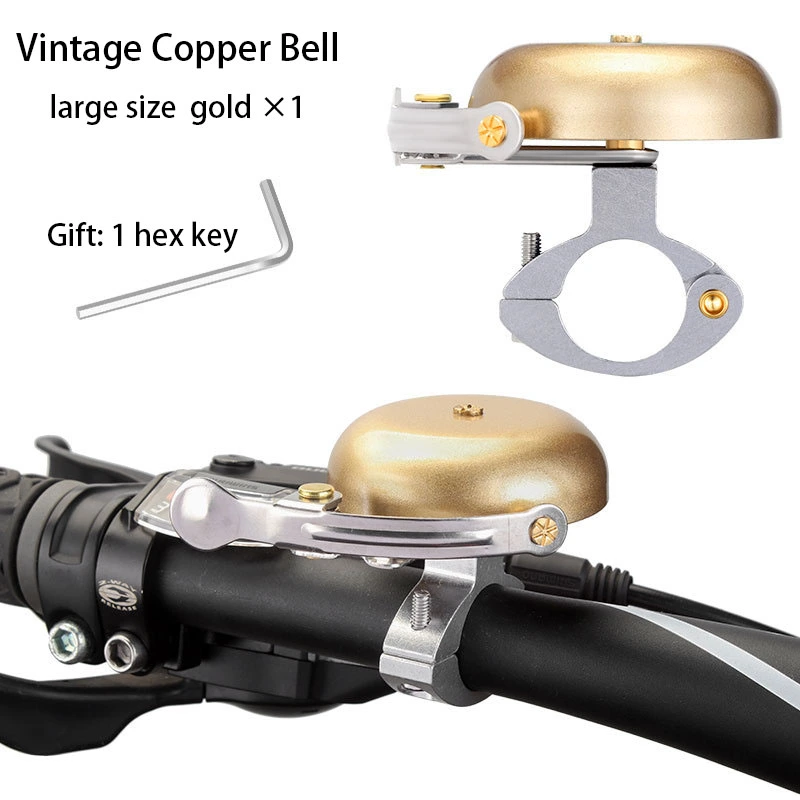 TOOPRE Bicycle Copper Bell Mountain Road Fixed Gear Manual Retro Bell Horn Bike Super Loud Sound Quality