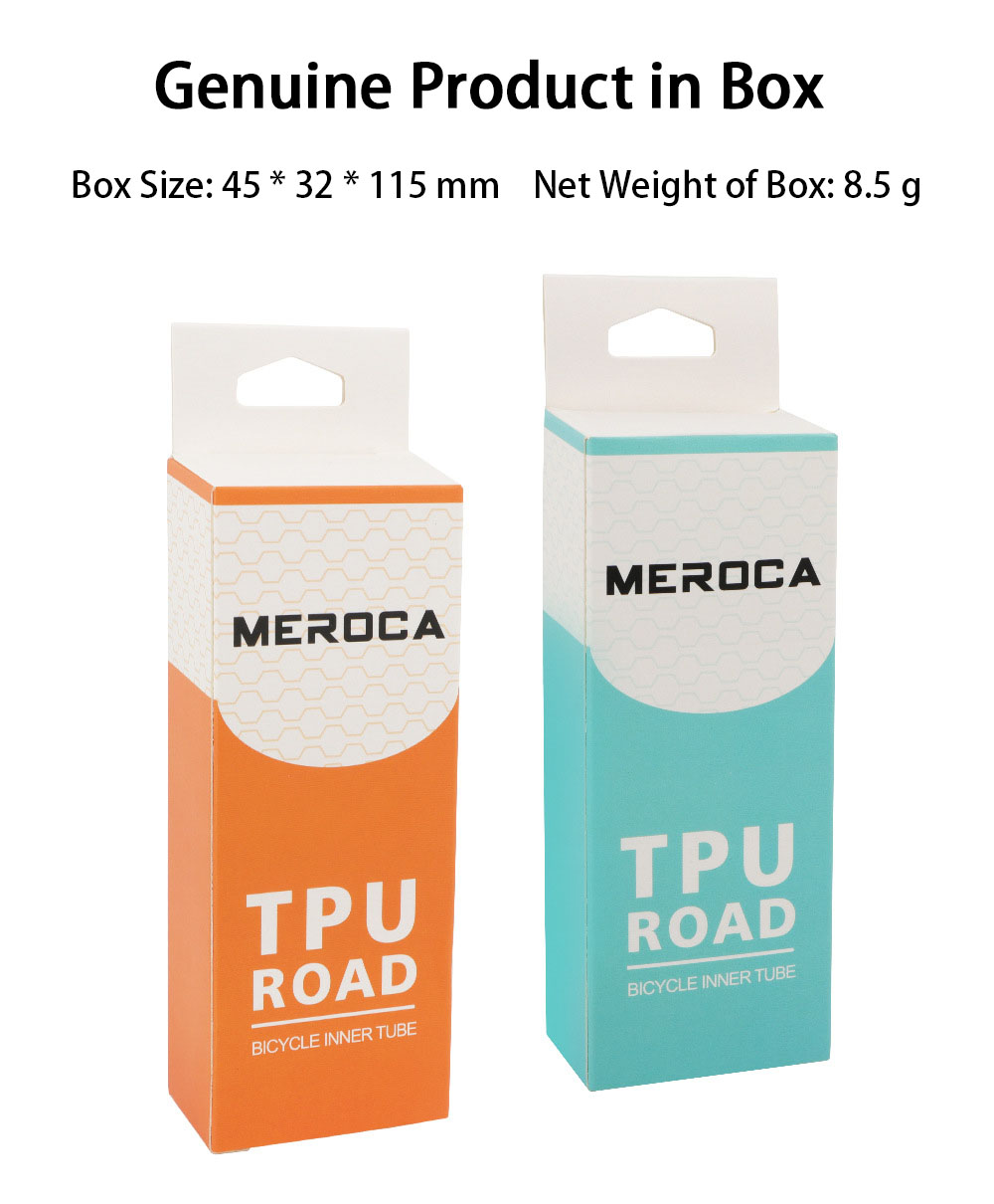 MEROCA TPU Inner Tube for 700x23-35C Road Tires, Presta 45L/65L/80L Valve Options in Orange or Green