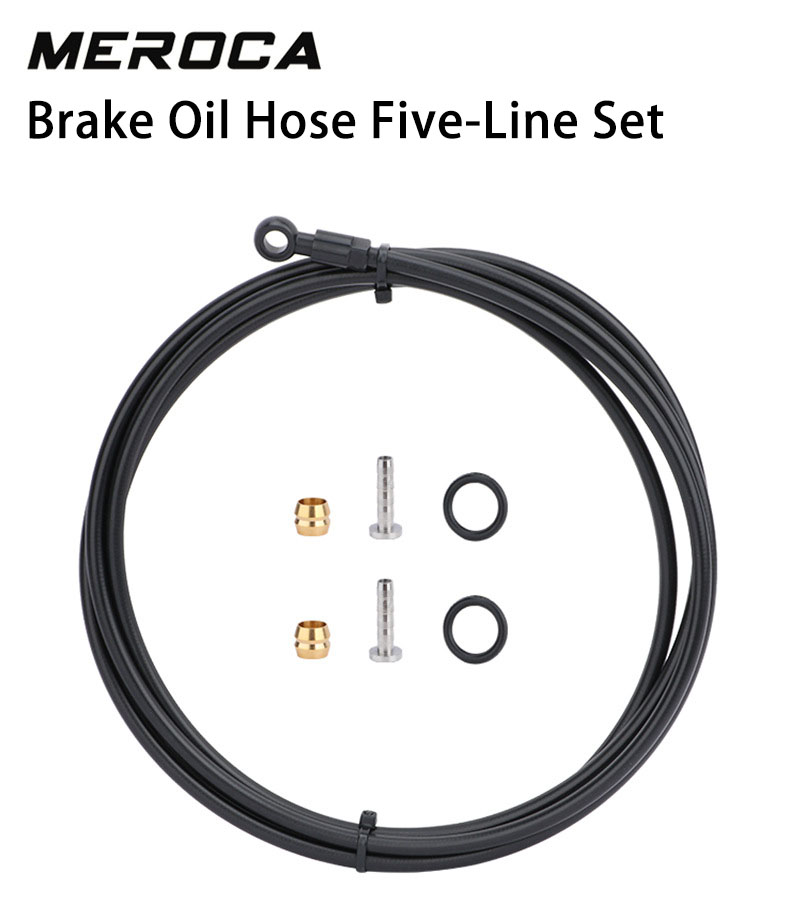 MEROCA Mountain Bike Brake Oil Hose Extended 5mm Hydraulic Disc Brake Oil Hose Five-Line Set, 1/2M Length