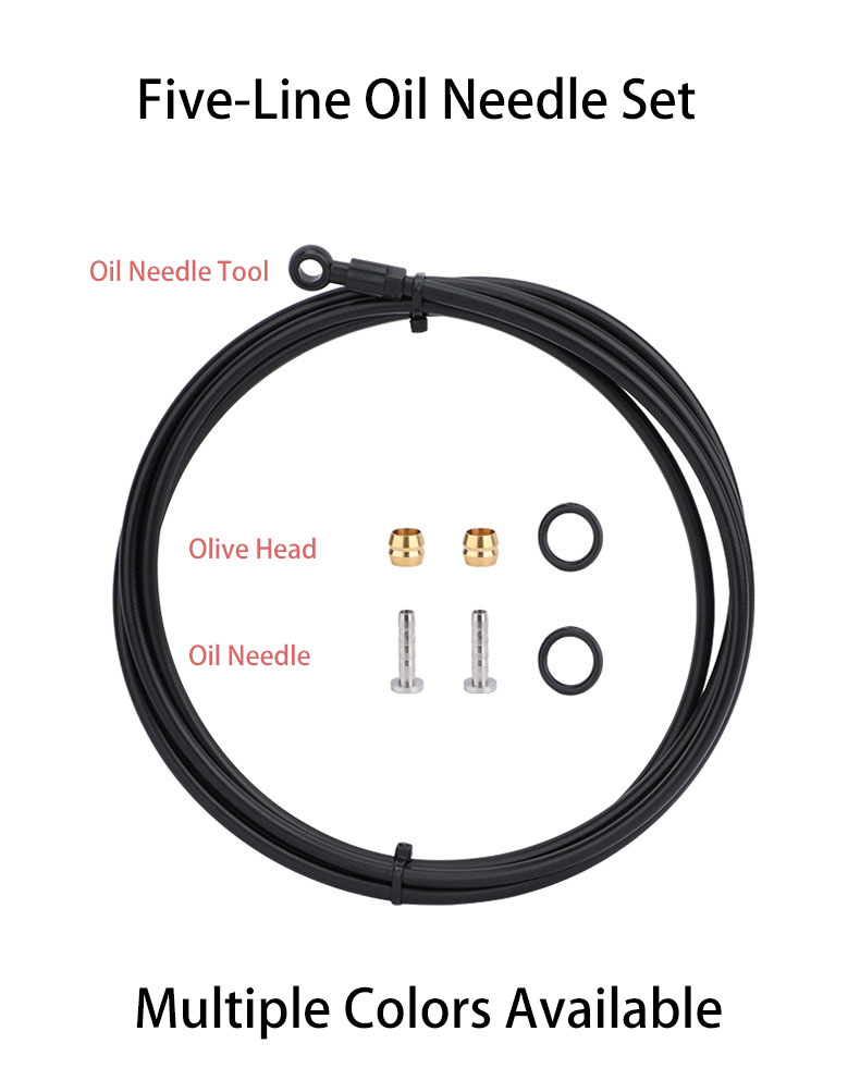 MEROCA Mountain Bike Brake Oil Hose Extended 5mm Hydraulic Disc Brake Oil Hose Five-Line Set, 1/2M Length