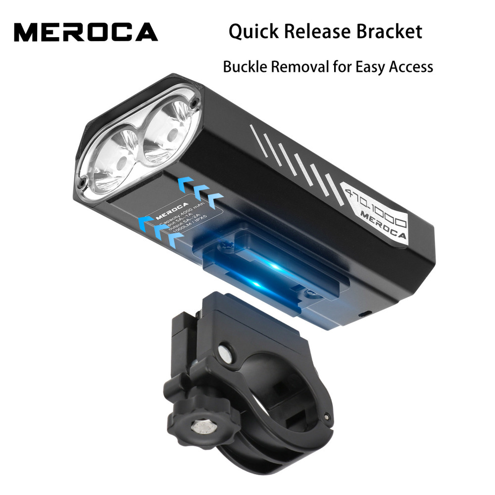 MEROCA Smart High-Intensity Front Light Bicycle Light 1000/1600LM Flashlight for Mountain and Road Bikes