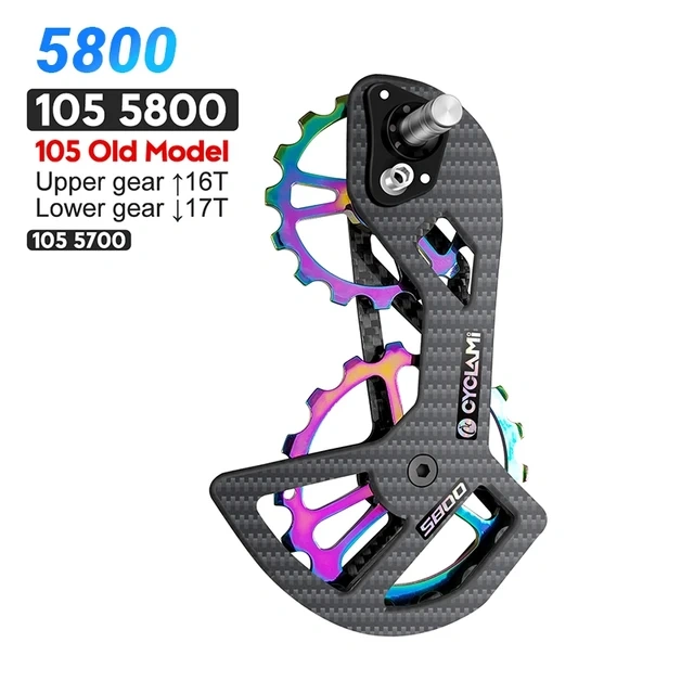 CYCLAMI Bicycle Ceramic Bearing Carbon Fiber Jockey Pulley Wheel Set Rear Derailleurs Guide Wheel 11 Speed for SHIMANO 105 5800 6800 9100 Ultegra DURA ACE