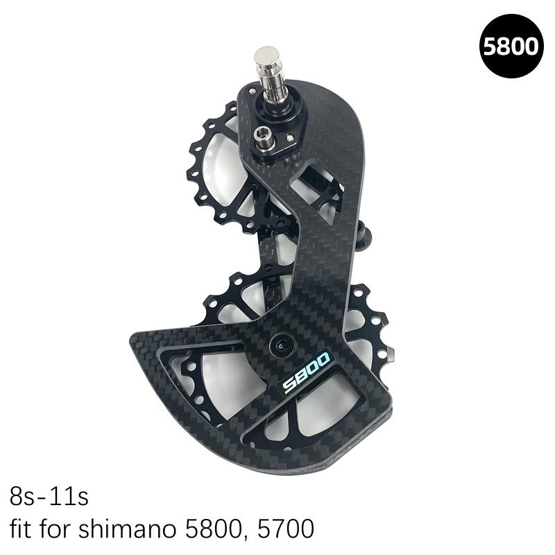 Bicycle Ceramic Bearing Carbon Fiber Jockey Pulley Wheel Set Rear Derailleurs Guide Wheel 11 Speed for SHIMANO 105 5800 6800 9100 Ultegra DURA ACE