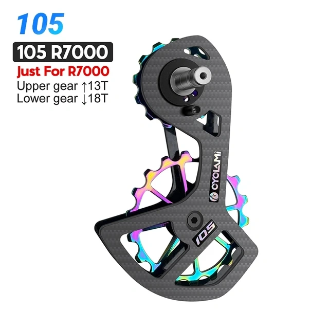 CYCLAMI Bicycle Ceramic Bearing Carbon Fiber Jockey Pulley Wheel Set Rear Derailleurs Guide Wheel 11 Speed for SHIMANO 105 5800 6800 9100 Ultegra DURA ACE