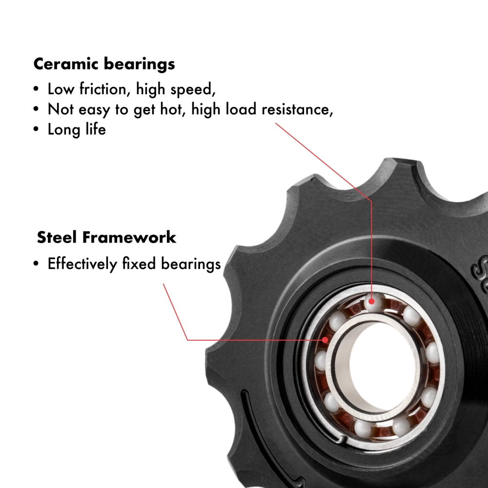 DJC 12 Speed Bike Ceramic Bearing Pulley Wheel Guide Roller Jockey
