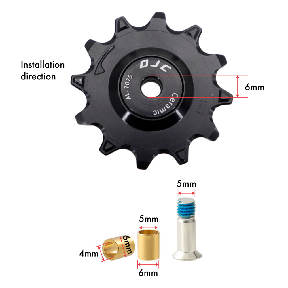 DJC 12 Speed Bike Ceramic Bearing Pulley Wheel Guide Roller Jockey 11T 12T 13T 14T MTB Road Bike  for Shimano for Sram 12s AXS Flattop