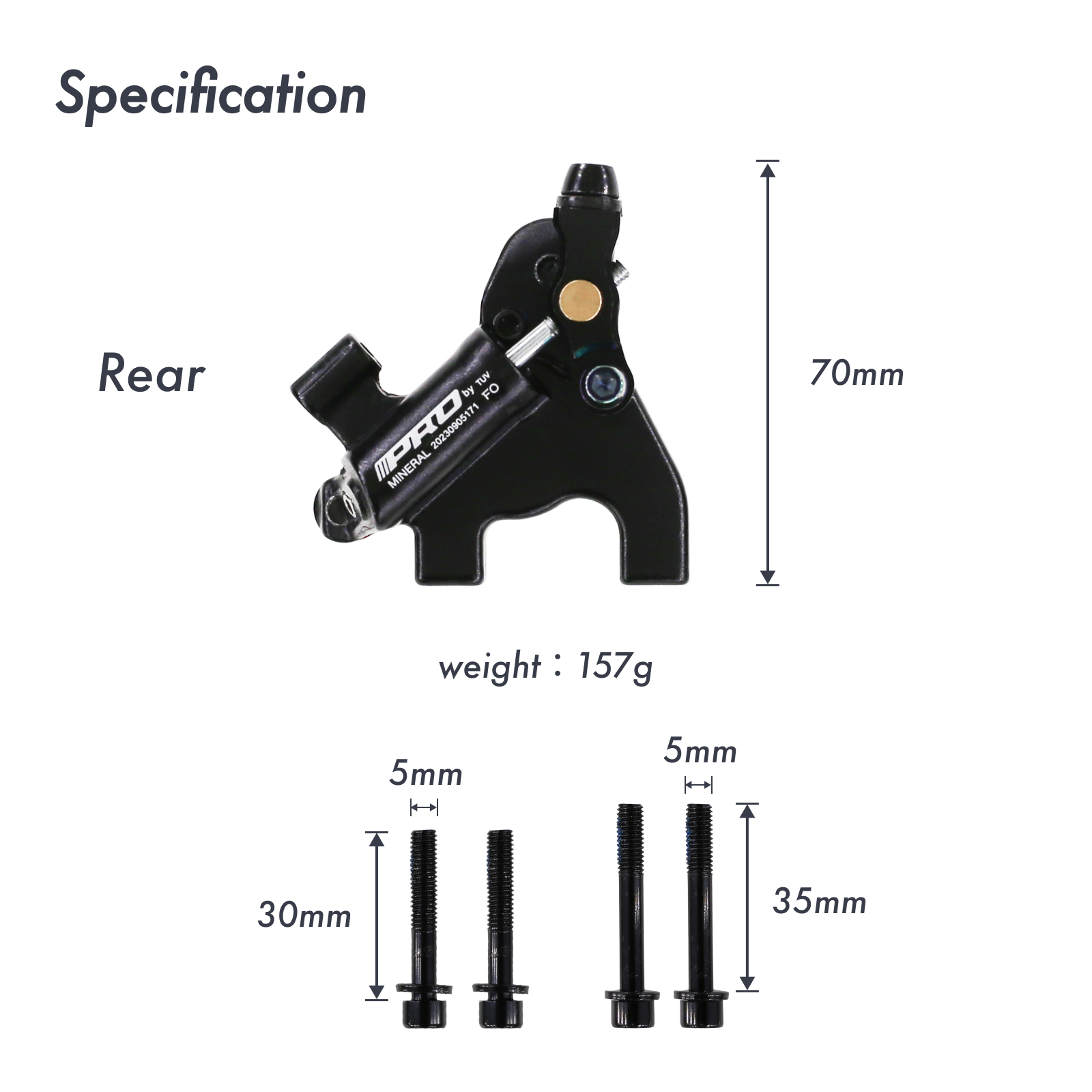 IIIPRO Road Bike Brake Caliper XTR Large Cylinder Oil Hydraulic Disc Brake Cable Pulling Brake Alu Uni Body 2 Pistons