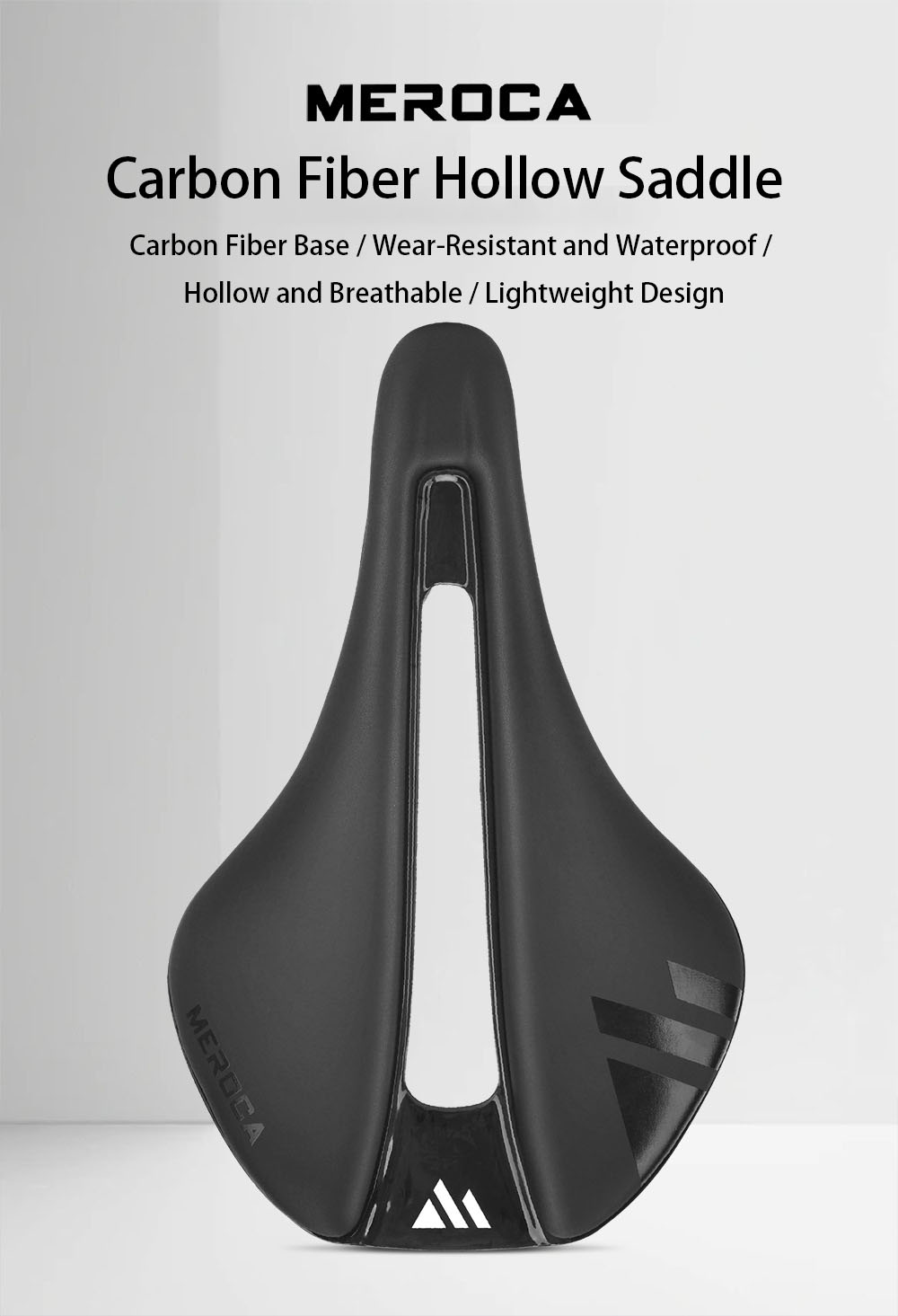 MEROCA T55 EVA Carbon Fiber Hollow Saddle High-Density Foam Padding Soft Seat Cushion Comfortable and Breathable