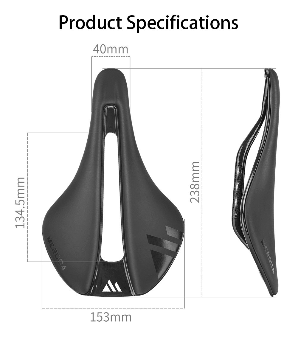 MEROCA T55 EVA Carbon Fiber Hollow Saddle High-Density Foam Padding Soft Seat Cushion Comfortable and Breathable