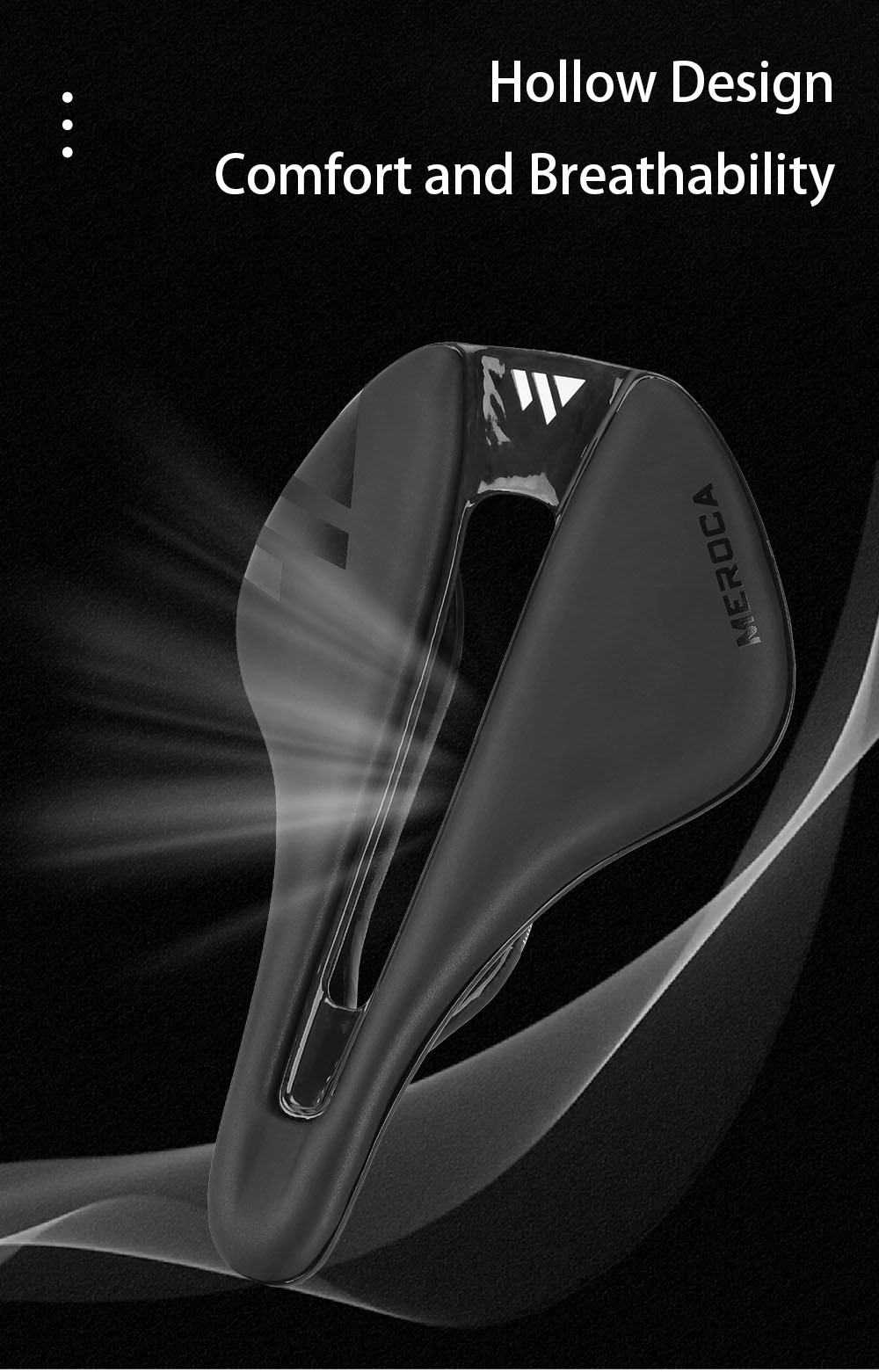 MEROCA T55 EVA Carbon Fiber Hollow Saddle High-Density Foam Padding Soft Seat Cushion Comfortable and Breathable