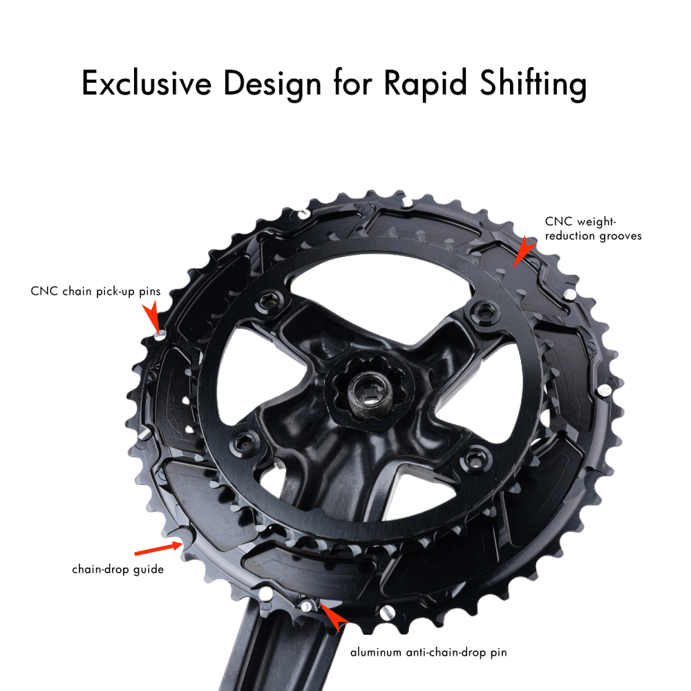 STONE 107BCD Bike Double Chainring Round 2X for Sram Rival ETAP Flattop AXS 12S 46T-33T 48T-35T 50T-37T 52T-39T 54-41T