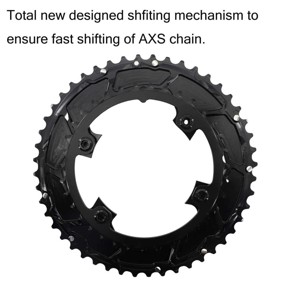 STONE 107BCD Bike Double Chainring Round 2X for Sram Rival ETAP Flattop AXS 12S 46T-33T 48T-35T 50T-37T 52T-39T 54-41T