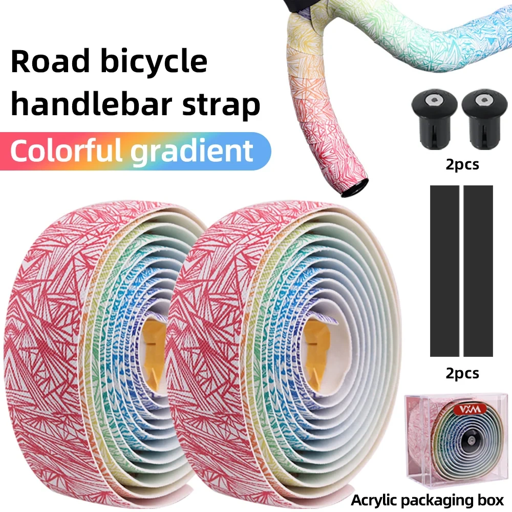 1 Pair Road Bike Handlebar Tape Anti-Slip Shock Handle Bar Tape with PU Anti-Vibration Cycling Handlebar Durable Tape vogue part