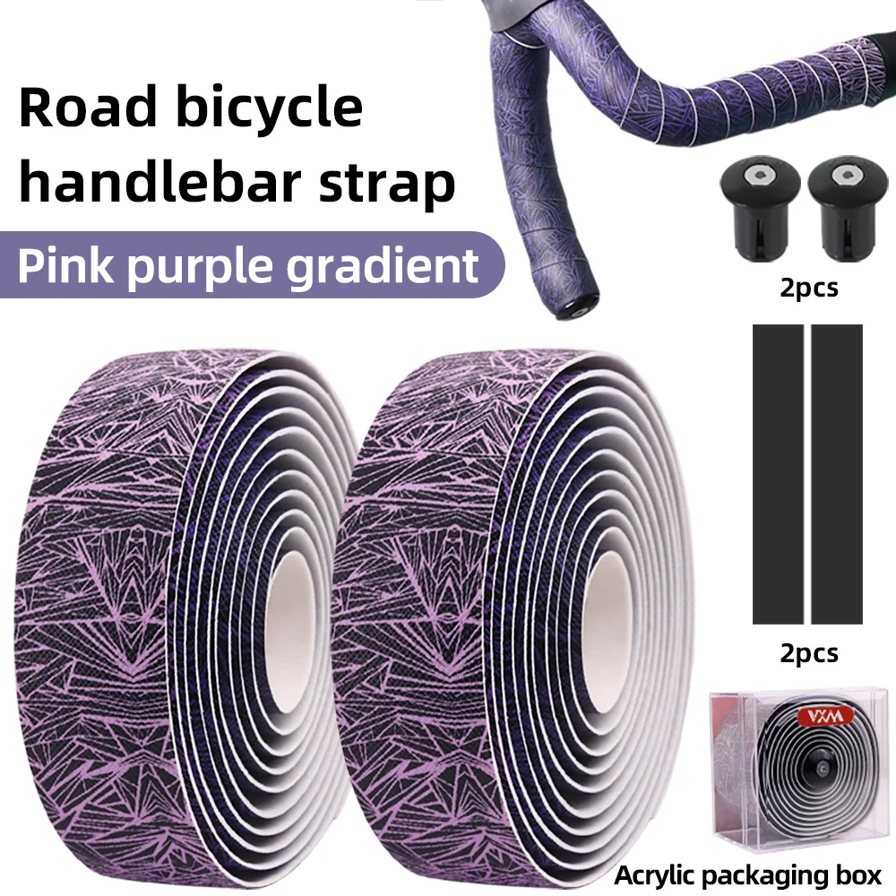 1 Pair Road Bike Handlebar Tape Anti-Slip Shock Handle Bar Tape with PU Anti-Vibration Cycling Handlebar Durable Tape vogue part