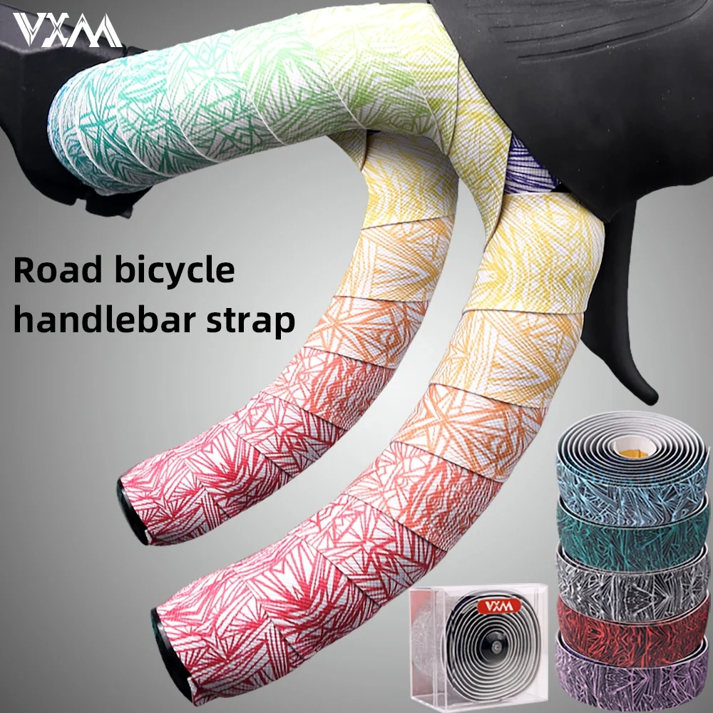 1 Pair Road Bike Handlebar Tape Anti-Slip Shock Handle Bar Tape with PU Anti-Vibration Cycling Handlebar Durable Tape vogue part