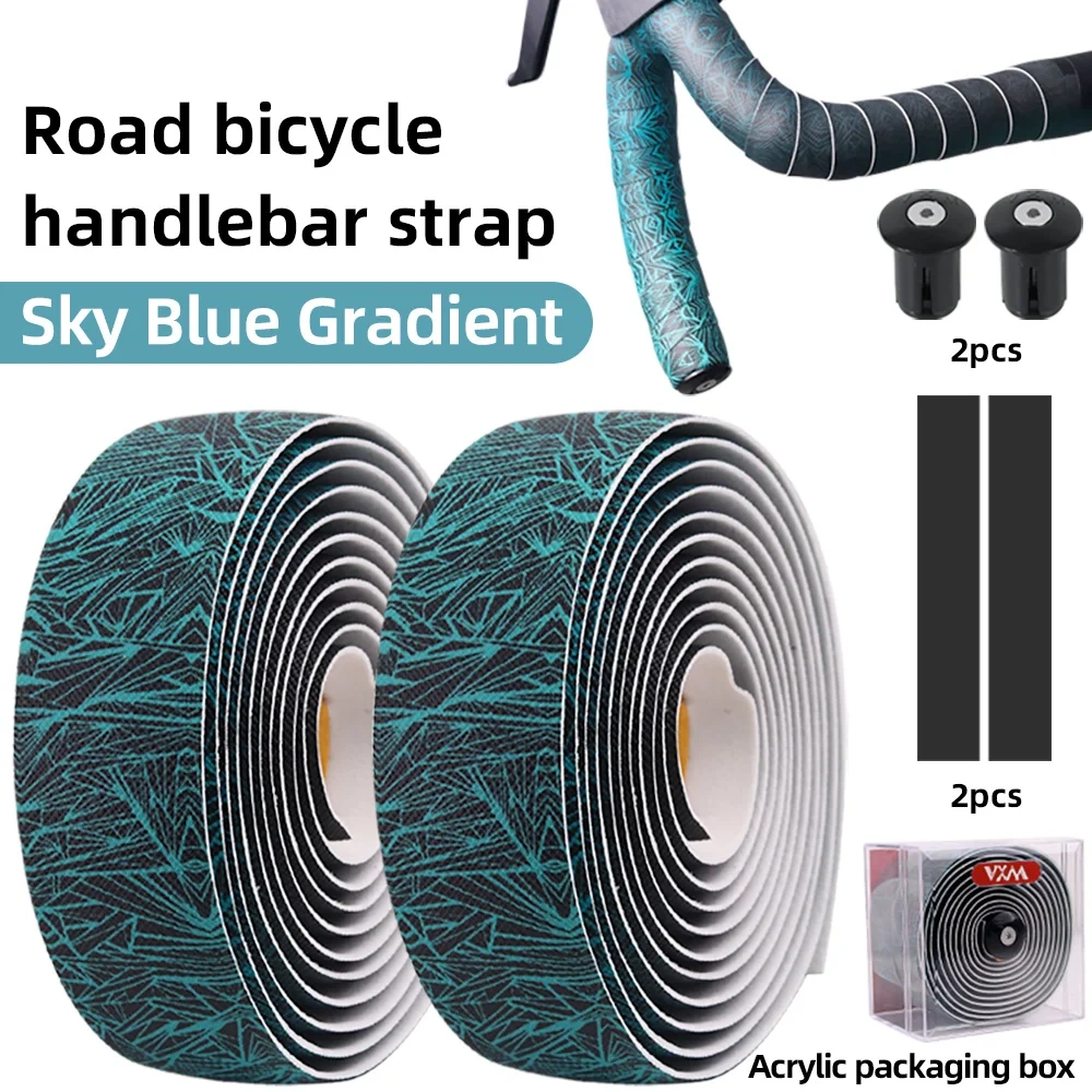 1 Pair Road Bike Handlebar Tape Anti-Slip Shock Handle Bar Tape with PU Anti-Vibration Cycling Handlebar Durable Tape vogue part