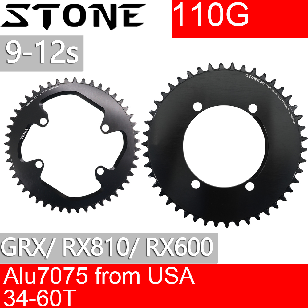Stone Round Chainring 110 BCD for Shimano Gravel GRX FC RX810 RX600 34 36 38 40 42 46 58T 60T Tooth Road Bike Chainwheel 110bcd