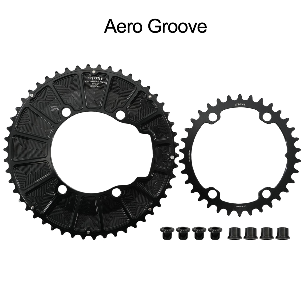 Stone 110bcd Round Double Chainring Aero for Shimano 105 R7100 UT R8100 DA R9200 Di2 Road Bike 58 55 52 36T 53 39 54 40 50 34 48 46