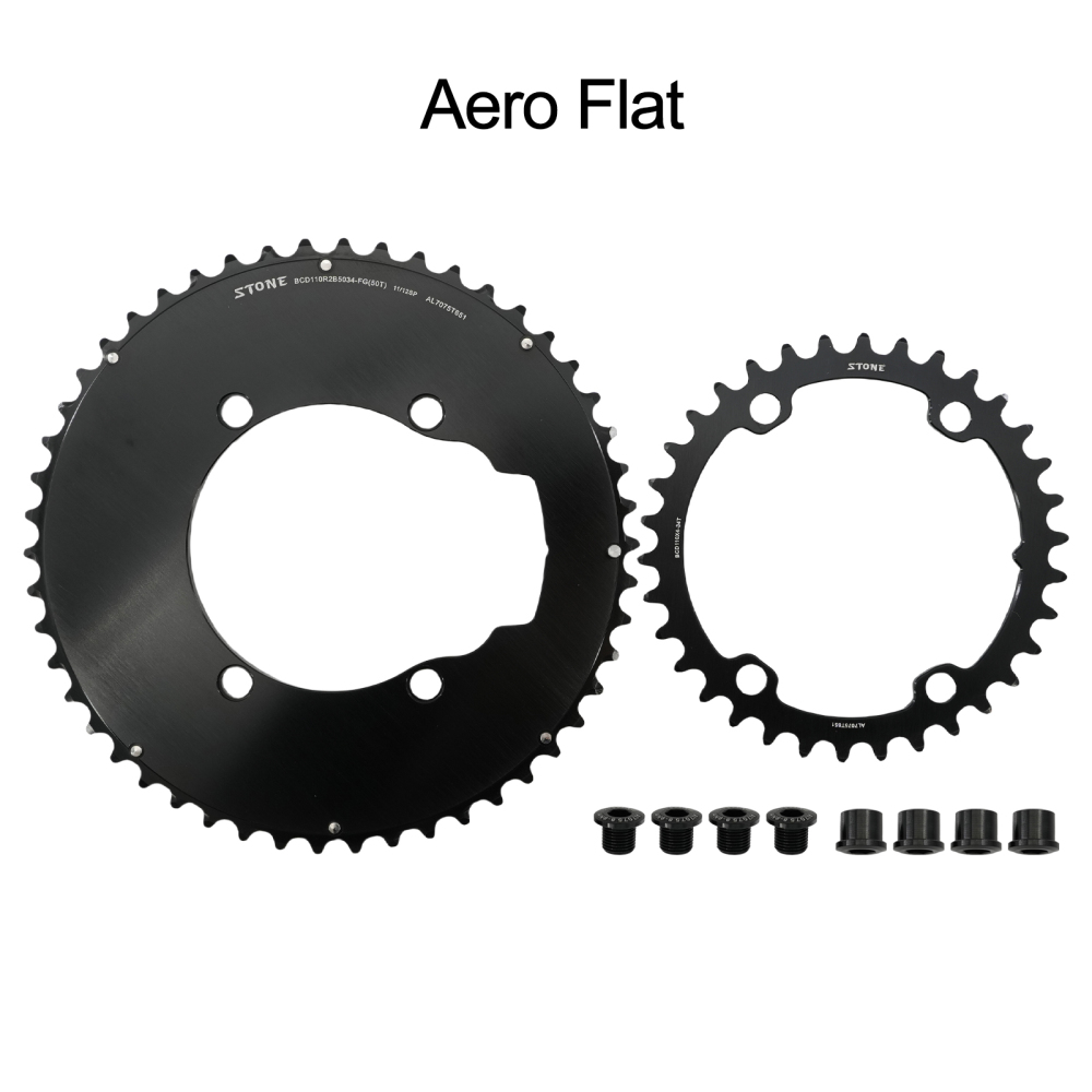Stone 110bcd Round Double Chainring Aero for Shimano 105 R7100 UT R8100 DA R9200 Di2 Road Bike 58 55 52 36T 53 39 54 40 50 34 48 46