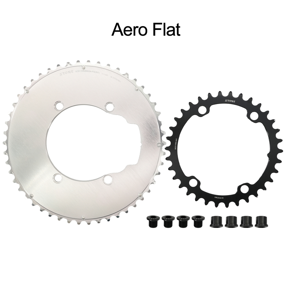 Stone 110bcd Round Double Chainring Aero for Shimano 105 R7100 UT R8100 DA R9200 Di2 Road Bike 58 55 52 36T 53 39 54 40 50 34 48 46