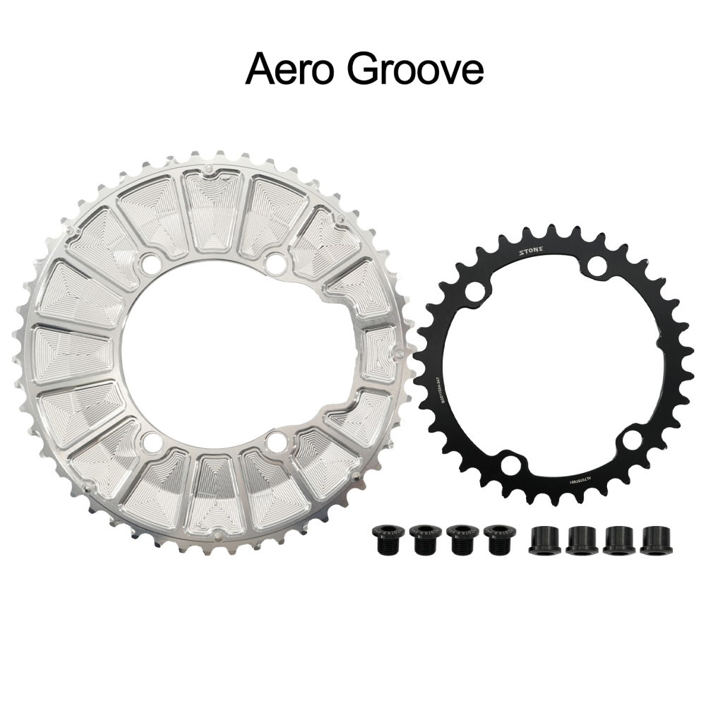 Stone 110bcd Round Double Chainring Aero for Shimano 105 R7100 UT R8100 DA R9200 Di2 Road Bike 58 55 52 36T 53 39 54 40 50 34 48 46