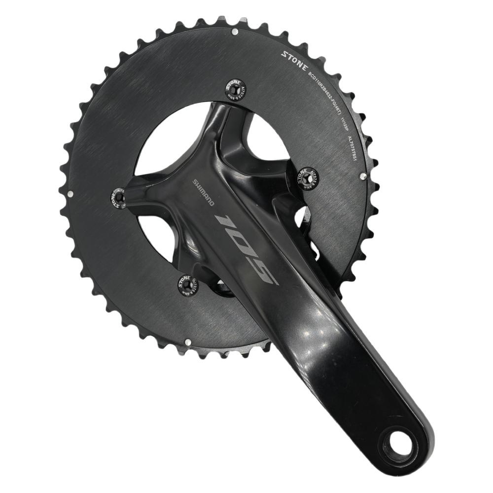 Stone 110bcd Round Double Chainring Aero for Shimano 105 R7100 UT R8100 DA R9200 Di2 Road Bike 58 55 52 36T 53 39 54 40 50 34 48 46