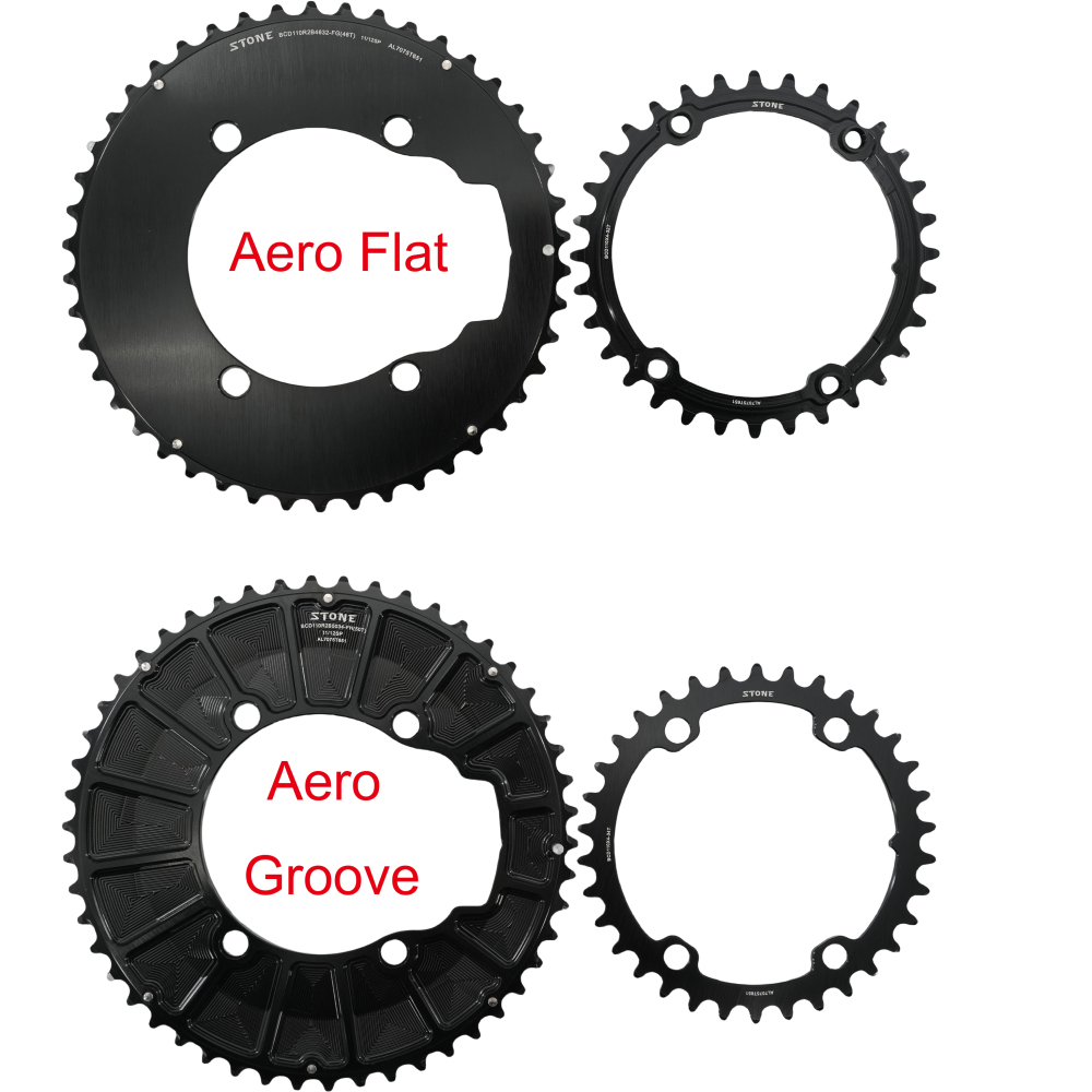 Stone 110bcd Round Double Chainring Aero for Shimano 105 R7100 UT R8100 DA R9200 Di2 Road Bike 58 55 52 36T 53 39 54 40 50 34 48 46