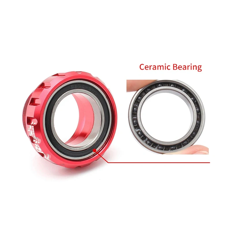 MUQZI BB68 BB73 Ceramic Bearing Bottom Bracket Threaded BB 68/73mm For 22mm 24mm MTB Road Bike Cranksets