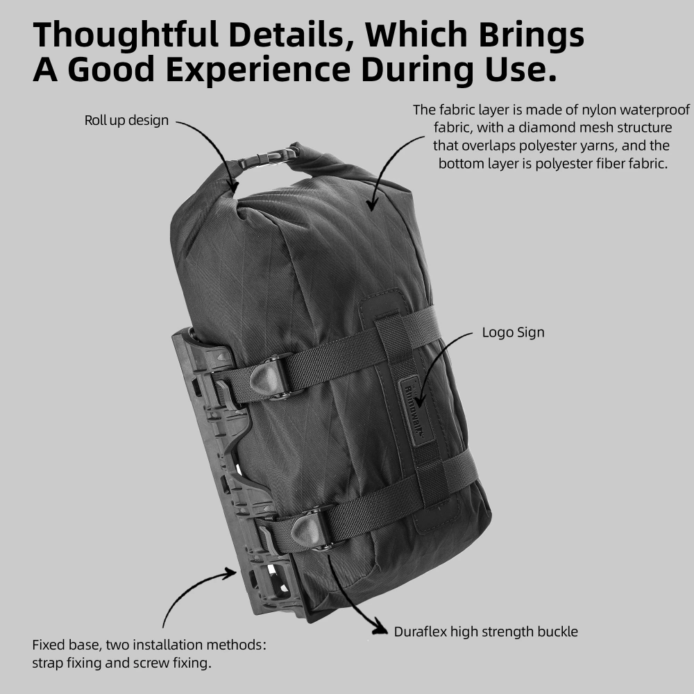 Rhinowalk Bike Front Fork Bag Quick Release Waterproof For Mtb Road Gravel Bike Bikepacking Cycling Storage Bag Support Up 15 Kg