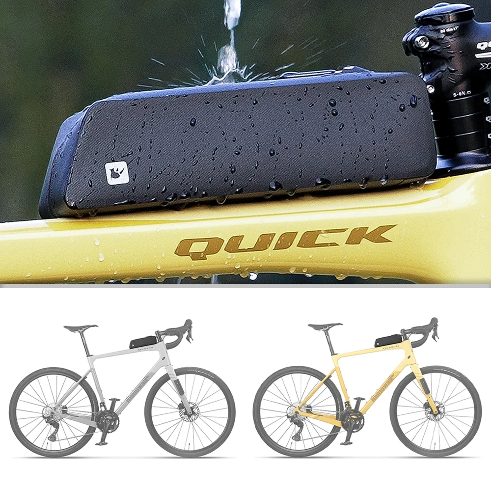 Rhinowalk Bike Top Tube Bag With Bolt Mounted & Strap Waterproof Aerodynamic Low Drag For Triathlon Gravel Mtb Road Bicycle 2024