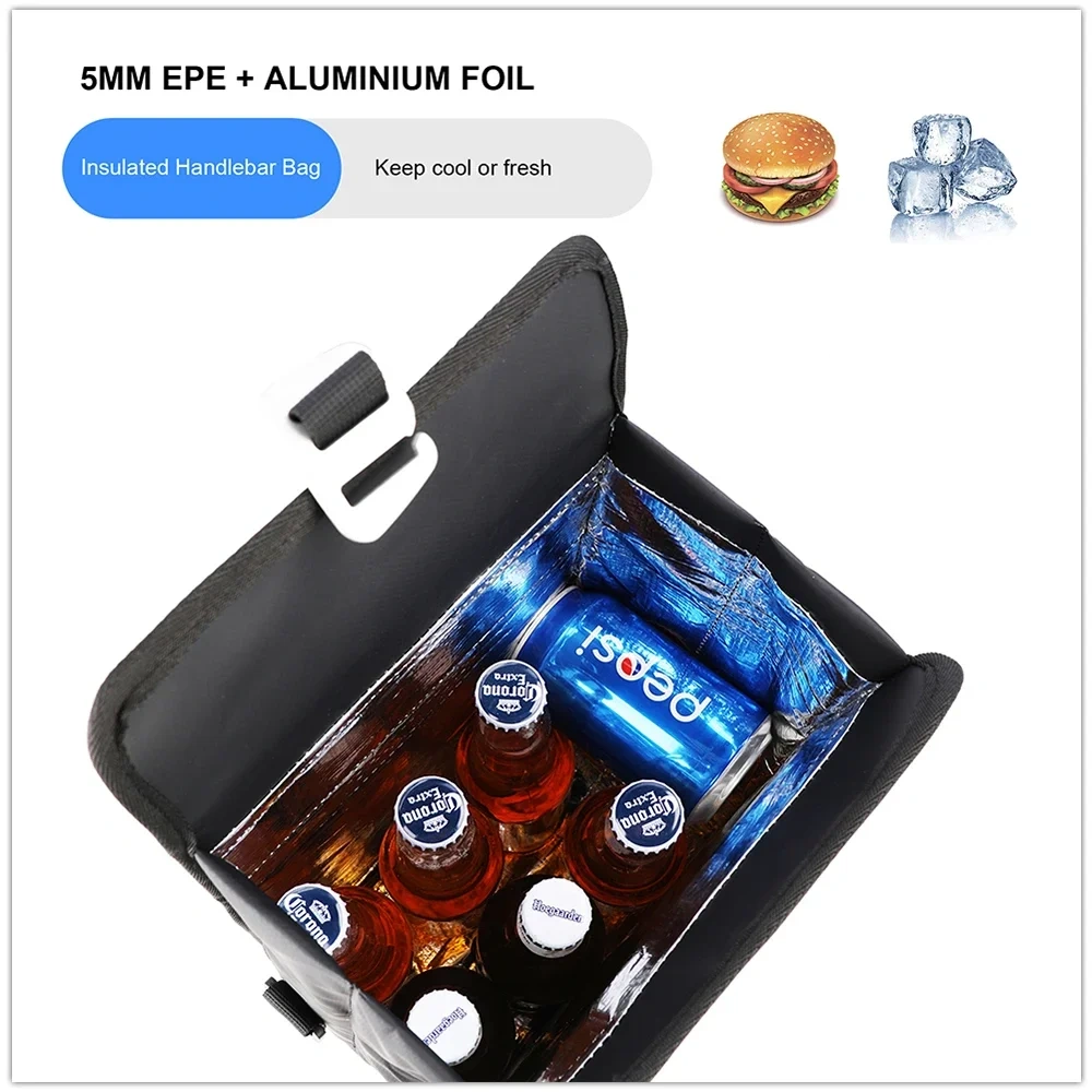 Rhinowalk Bike Handlebar Bag 4L-7L Waterproof Cycling Insulated Shoulder Bag Mini Velo Front Bag for Brompton Folding Bike