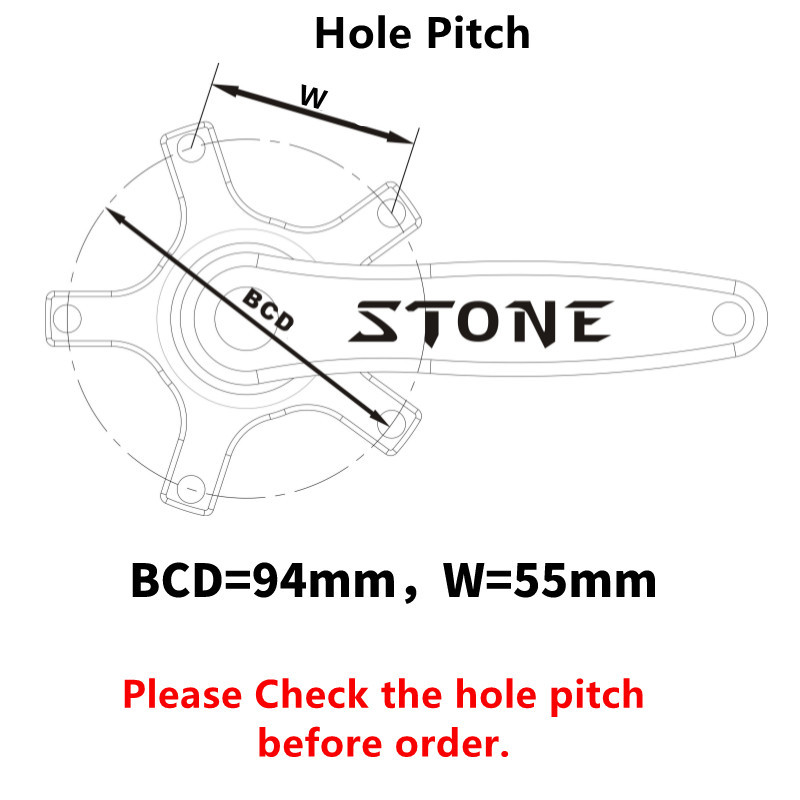Stone 94BCD Round Chainring 5 Arm Crank 32T 34T 36T 38T 40T 46T Cycling Bike Chainwheel for 94 Bcd 5 Bolts Crank