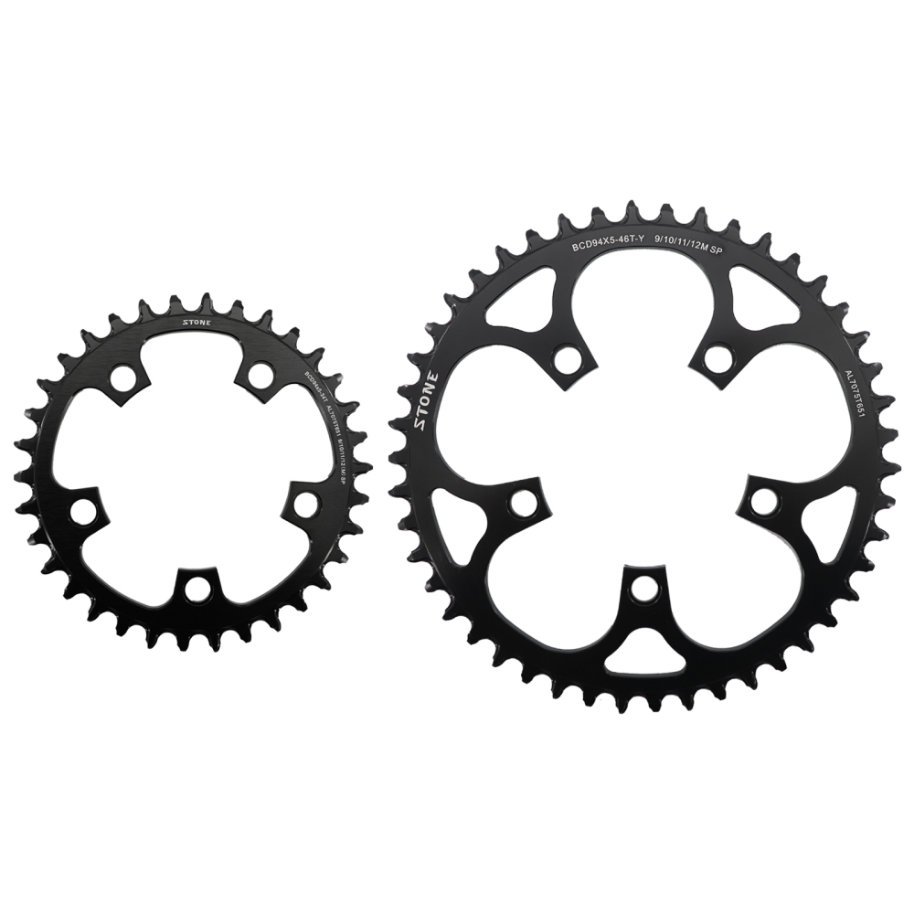 Stone 94BCD Round Chainring 5 Arm Crank 32T 34T 36T 38T 40T 46T Cycling Bike Chainwheel for 94 Bcd 5 Bolts Crank