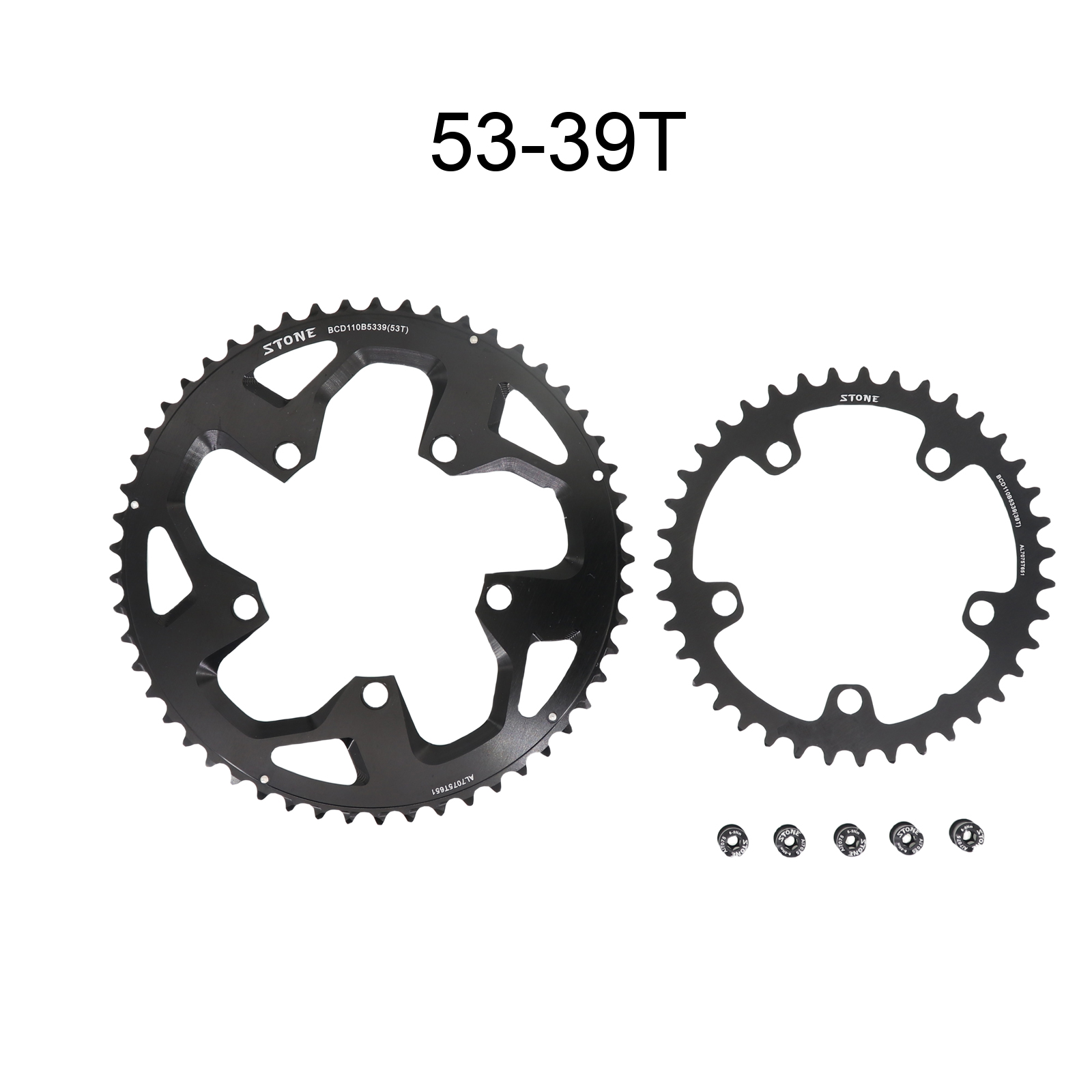Stone Bike Round Double Chainring 11 speed 110bcd 2x 52 36T 53 39T