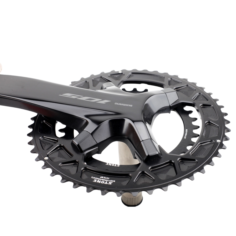 Stone 110bcd Round Double Chainring for Shimano 105 R7100 UT R8100 DA R9200 Di2 Road Bike 58 55 54 53 52 50 36T 39 40 34 48 46T
