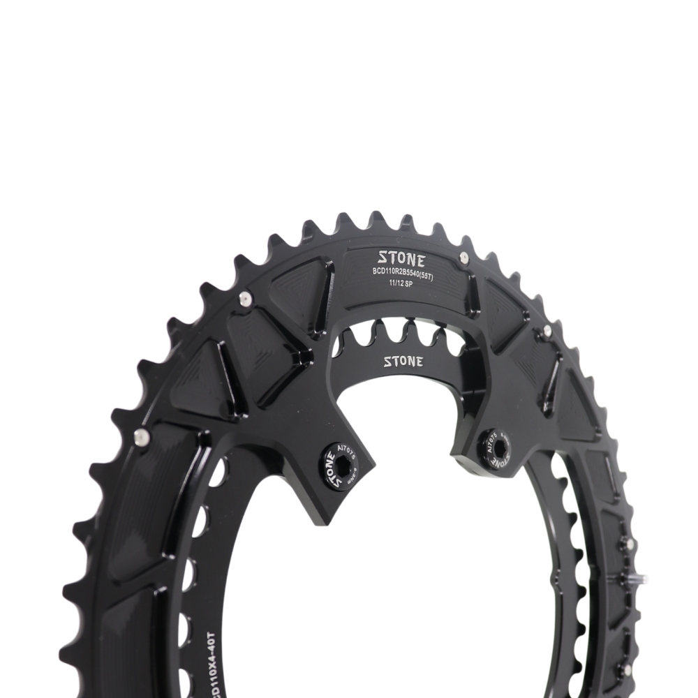 Stone 110bcd Round Double Chainring for Shimano 105 R7100 UT R8100 DA R9200 Di2 Road Bike 58 55 54 53 52 50 36T 39 40 34 48 46T