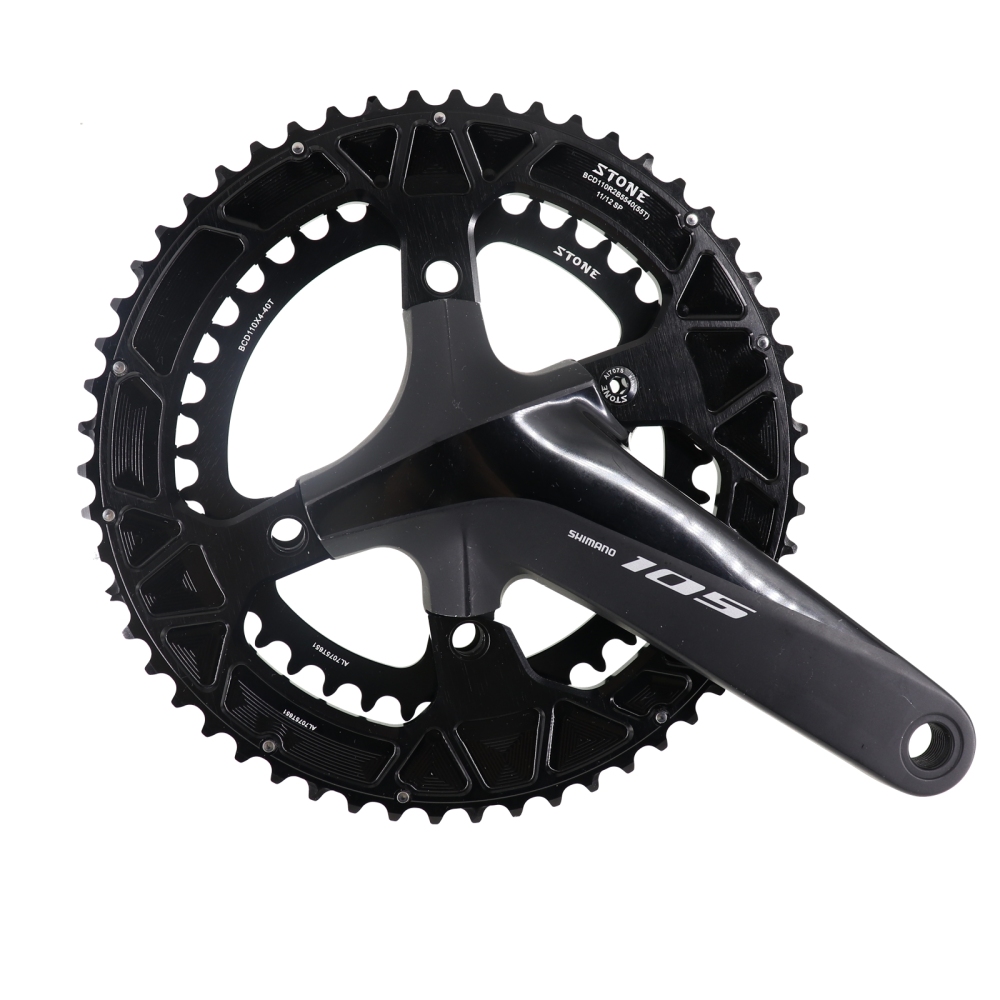 Stone 110bcd Round Double Chainring for Shimano 105 R7100 UT R8100 DA R9200 Di2 Road Bike 58 55 54 53 52 50 36T 39 40 34 48 46T