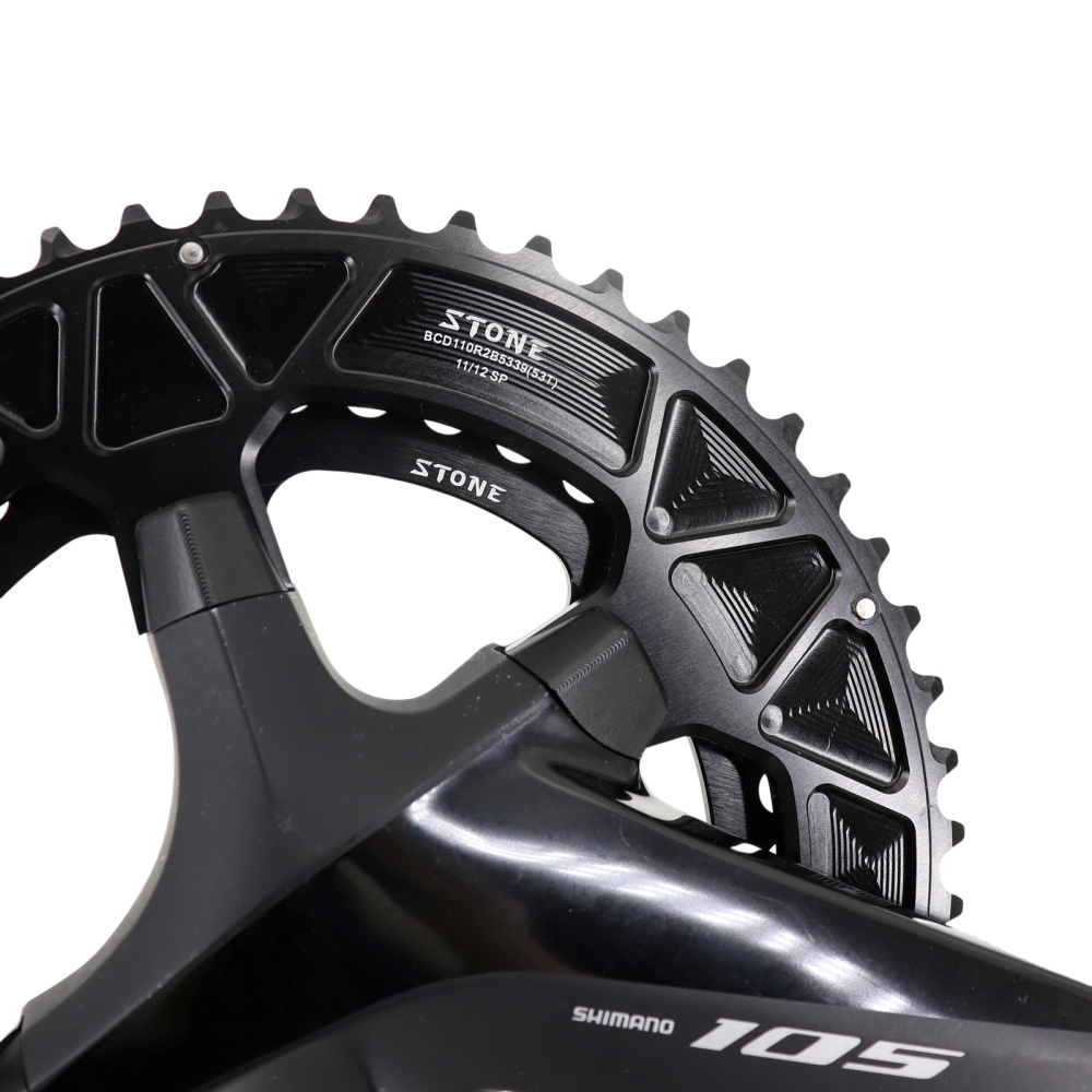 Stone 110bcd Round Double Chainring for Shimano 105 R7100 UT R8100 DA R9200 Di2 Road Bike 58 55 54 53 52 50 36T 39 40 34 48 46T
