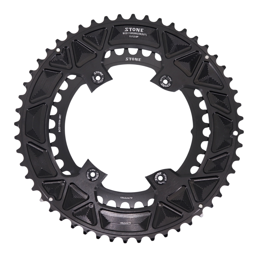 Stone 110bcd Round Double Chainring for Shimano 105 R7100 UT R8100 DA R9200 Di2 Road Bike 58 55 54 53 52 50 36T 39 40 34 48 46T