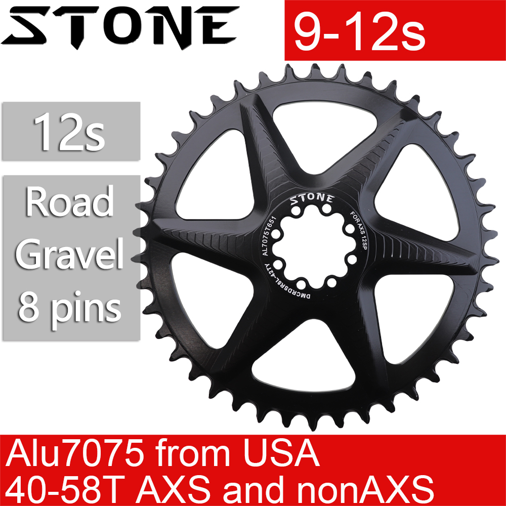 Stone 12s Chainring for Sram Force Red Rival Quard Direct Mount for AXS Flattop Road Bike 9 10 11 12 Speed 8 Bolts Hollow Gravel