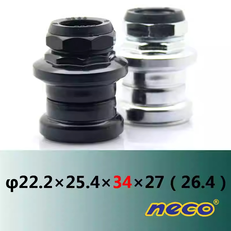 Neco bike headset 22.2 34mm threaded 1 inch 25.4mm 27/26.4 crown race for bike headset fork