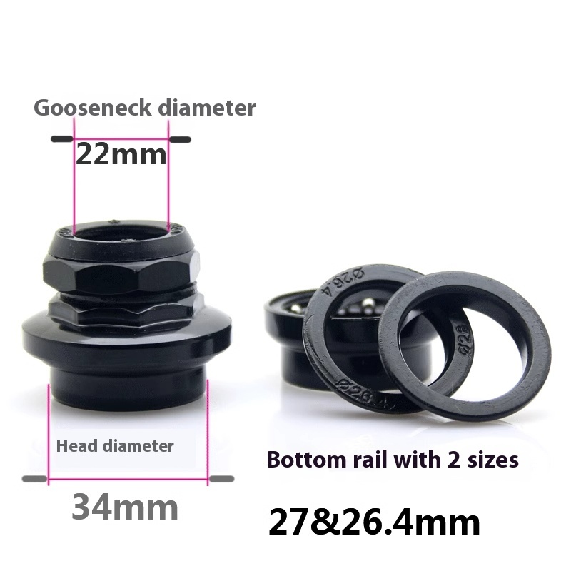 Neco bike headset 22.2 34mm threaded 1 inch 25.4mm 27/26.4 crown race for bike headset fork