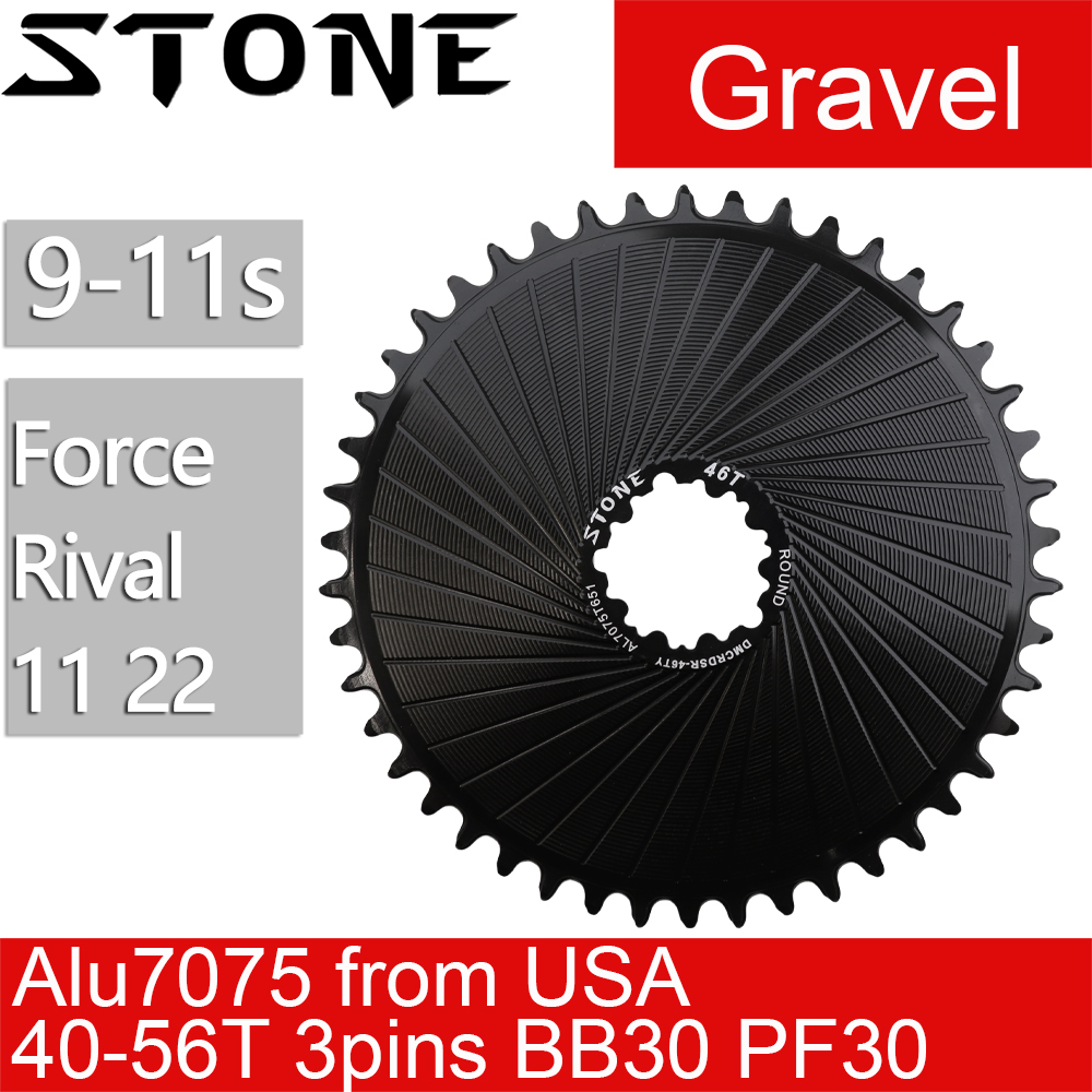 Stone Round Chainring for Sram 3 pins Gravel Rival 11 22 Force 11 22 Direct Mount DM Chainwheel for Road Bike 9 10 11 speed