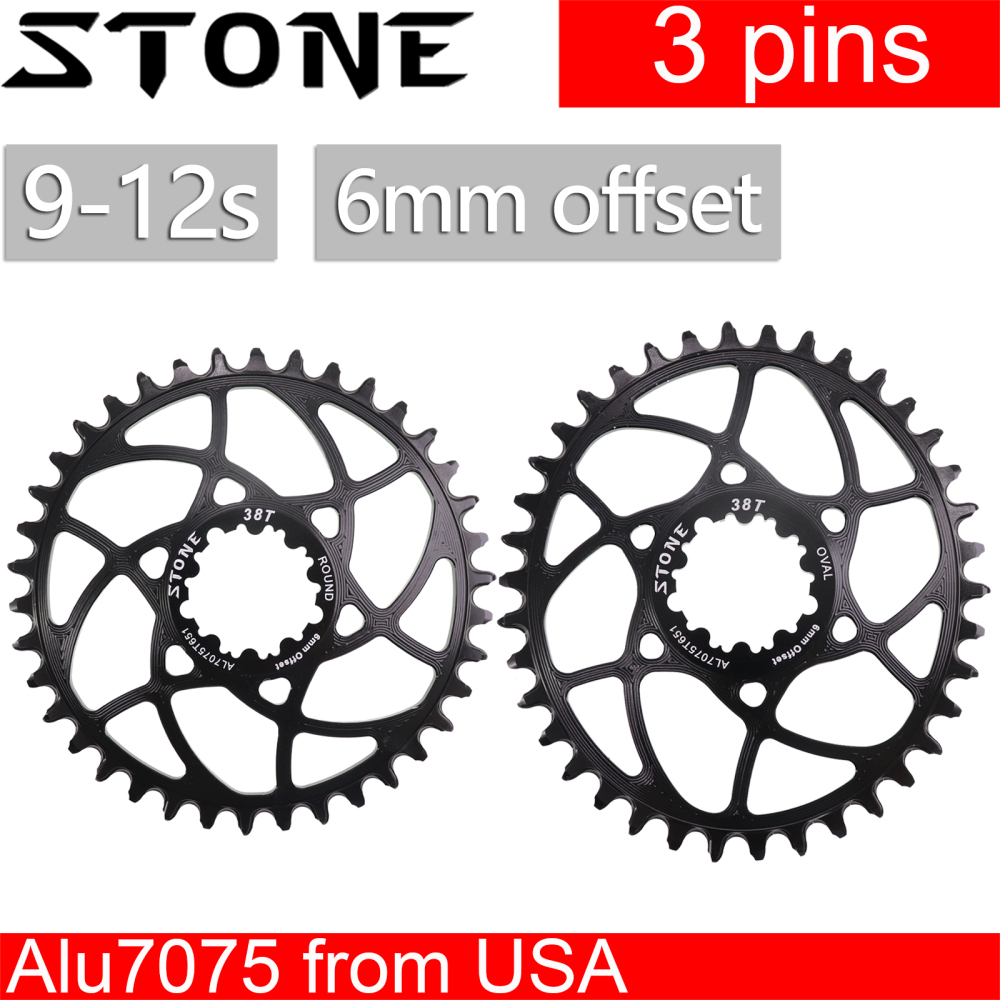 Stone Bike Chainring 6mm Offset Direct Mount for Sram Gxp Eagle X9 X0 XX1 X01 Round Oval 28T to 38T Bicycle Chainwheel
