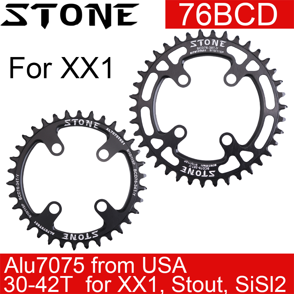 Stone Chainring 76 BCD For Sram XX1 Stout SiSl2 Round 30T 32T 34 36 38T ...