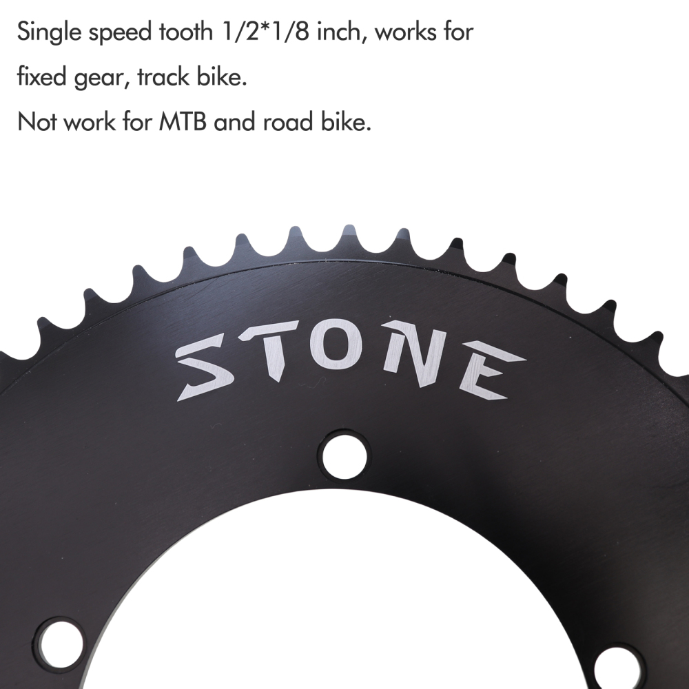 Stone 130 BCD Chainring Fixed Gear Track Bike Fixie Round 42T 46T 48T 50T 52t 54 58t 60t Tooth Chainwheel 130bcd 1/2*1/8 Chain