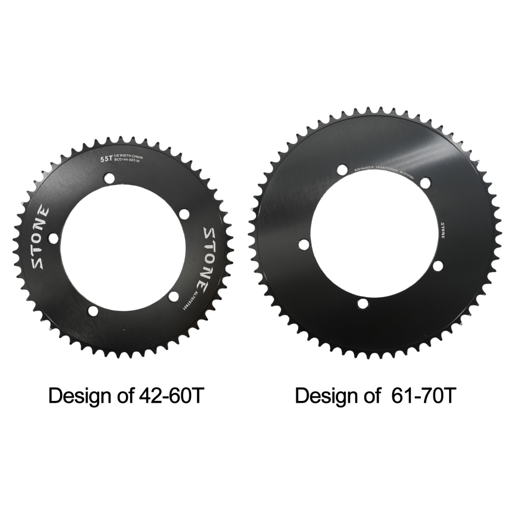 Stone 144 BCD Round Chainring for Fixie Fixed Gear Track Bike 42t to 70t 48 50 52 54 55 56 57 58 59 60 63 64 66 68 Single Speed Chainwheel 144bcd